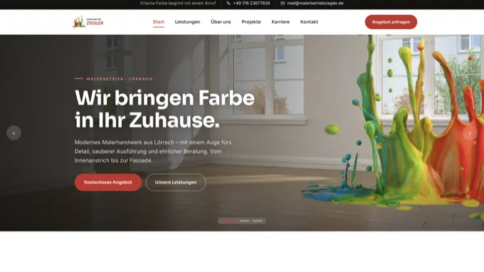 Malerbetrieb Ziegler – Website von Web.Agentur Köln